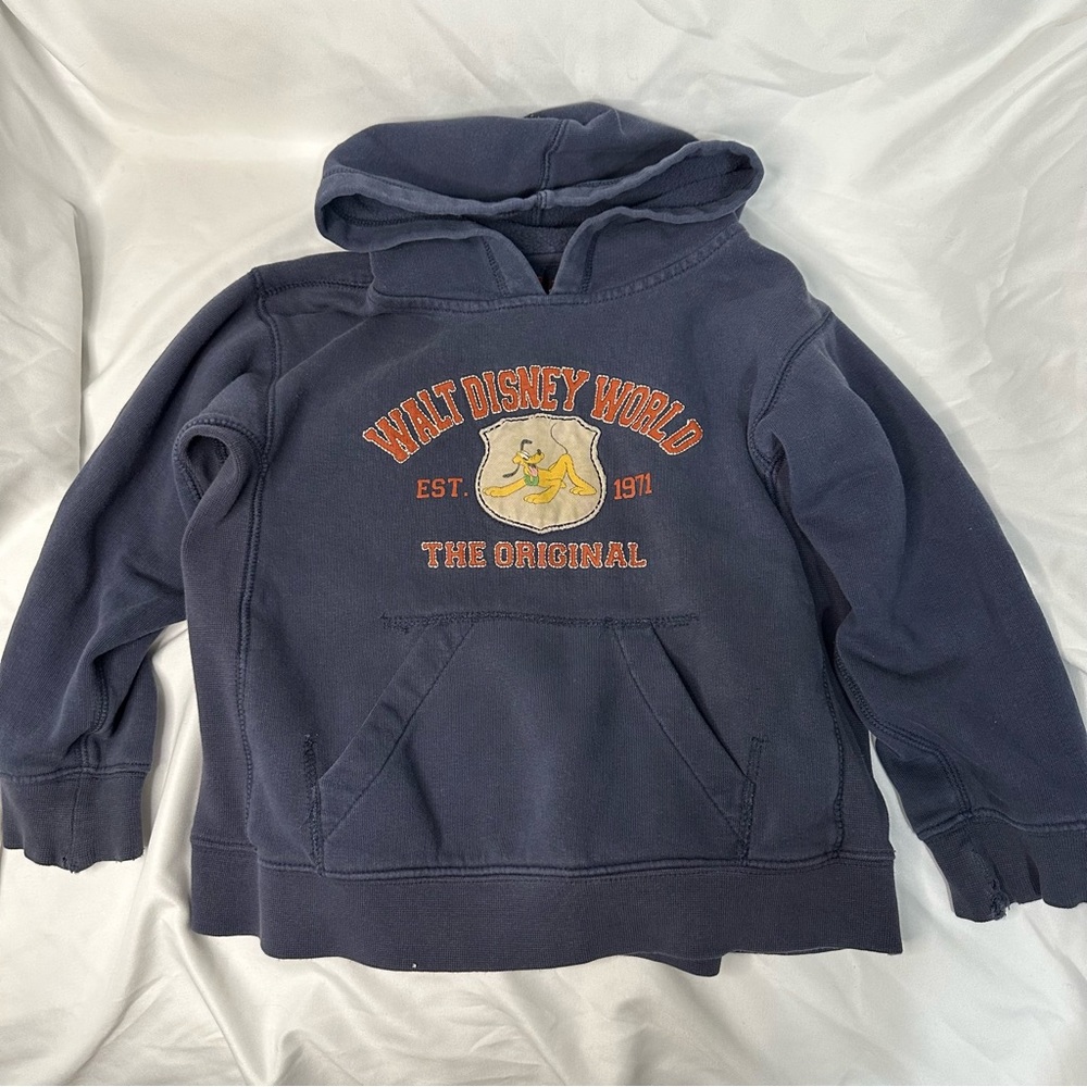Little kids size XS Walt Disney World Navy distressed Hoodie 611B3